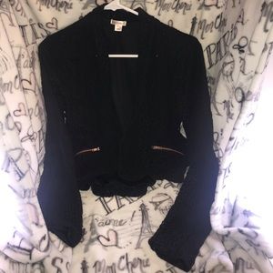Cute black lace crop jacket